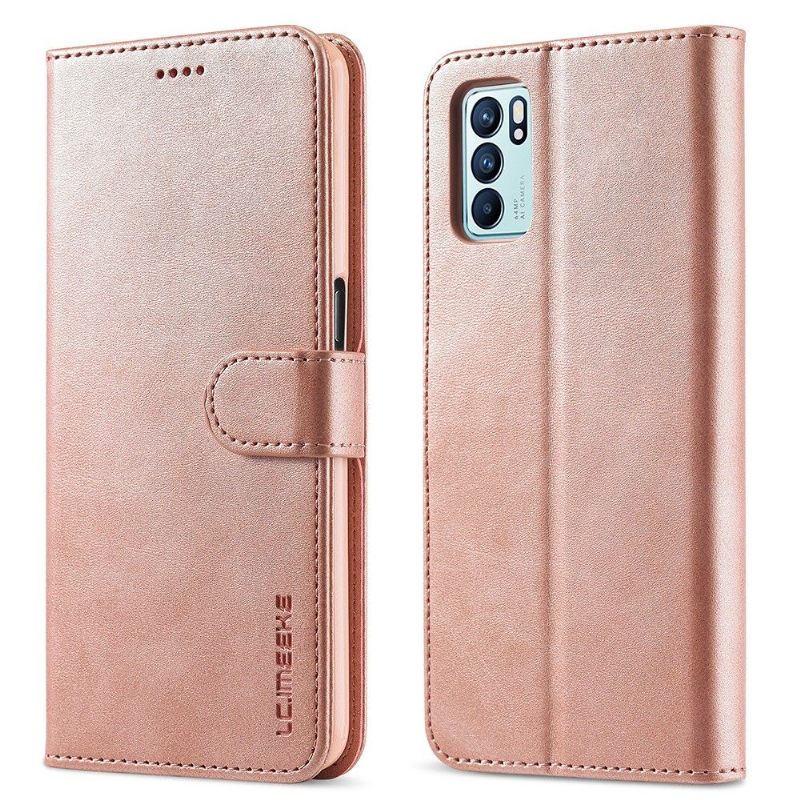 Folio-hoesje voor Oppo Reno 6 5G Anti-fall Leereffect Lc.imeeke