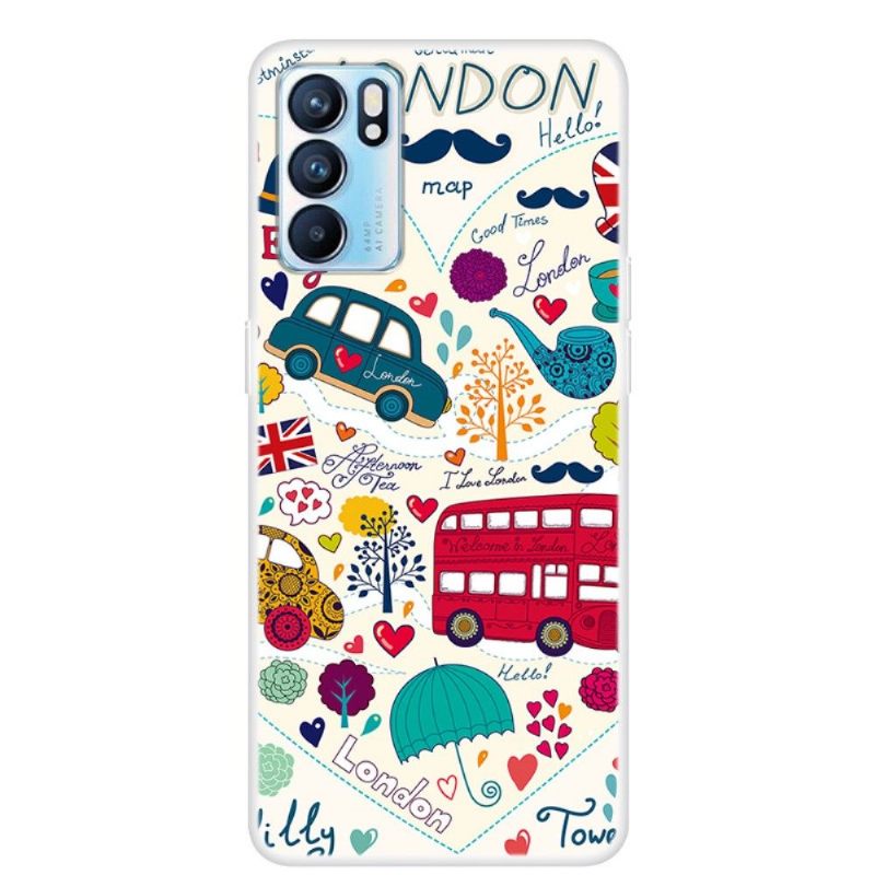 Hoesje voor Oppo Reno 6 5G Illustratie Londen