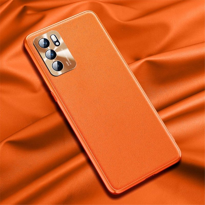 Hoesje voor Oppo Reno 6 5G Kleur Stijl Leer Effect