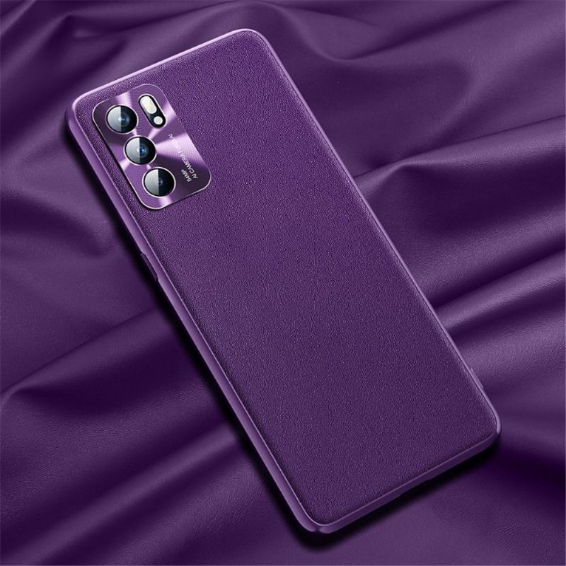 Hoesje voor Oppo Reno 6 5G Kleur Stijl Leer Effect