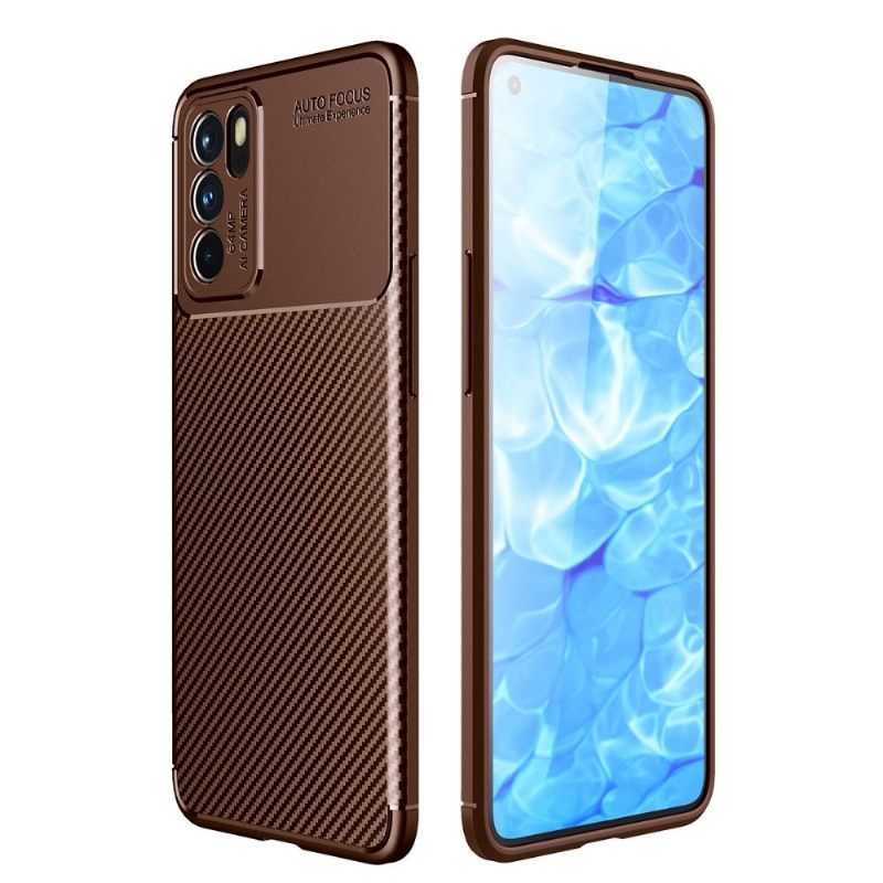 Hoesje voor Oppo Reno 6 5G Koolstofvezelstijl