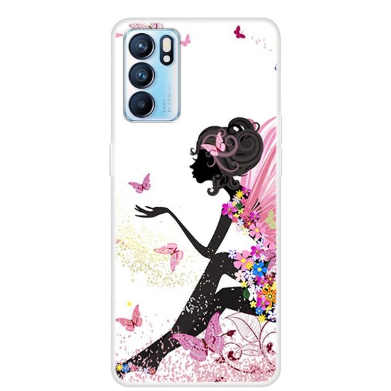 Hoesje voor Oppo Reno 6 5G Vlinder Vrouw