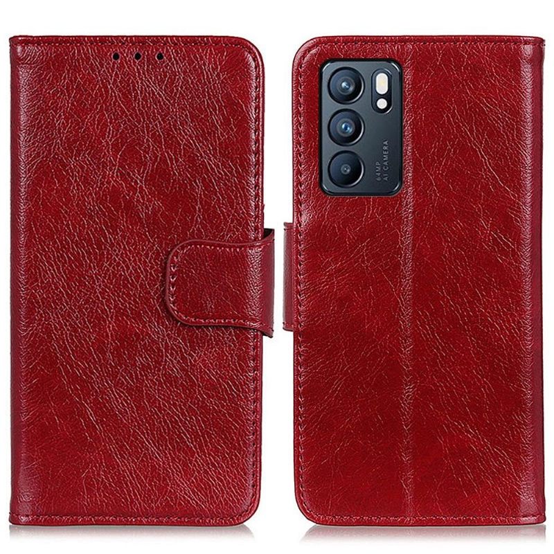 Leren Hoesje voor Oppo Reno 6 5G Verouderde Leerstijl