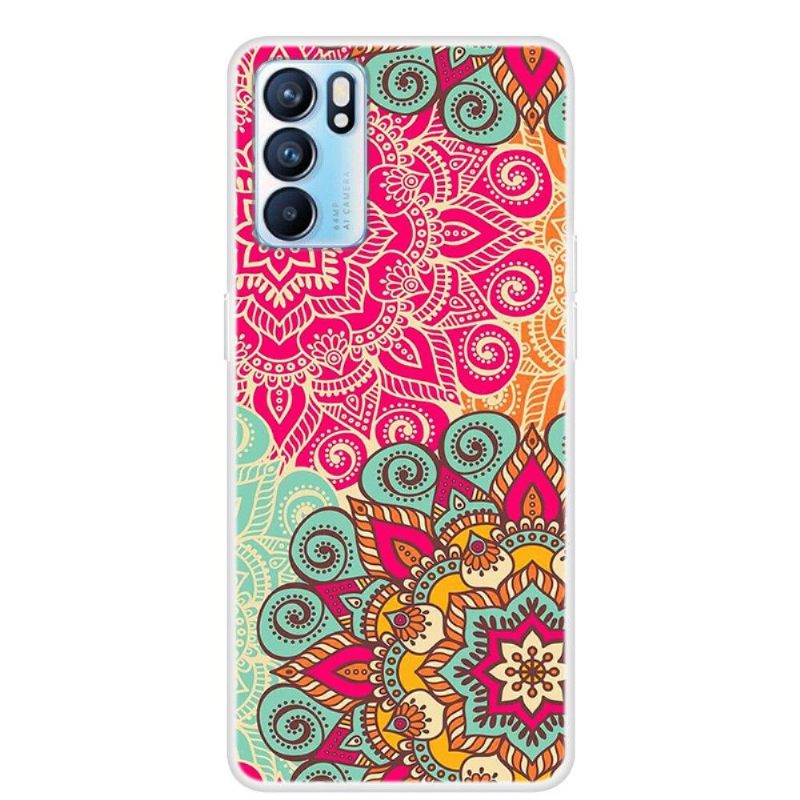 Telefoonhoesje voor Oppo Reno 6 5G Bescherming Retro-mandala