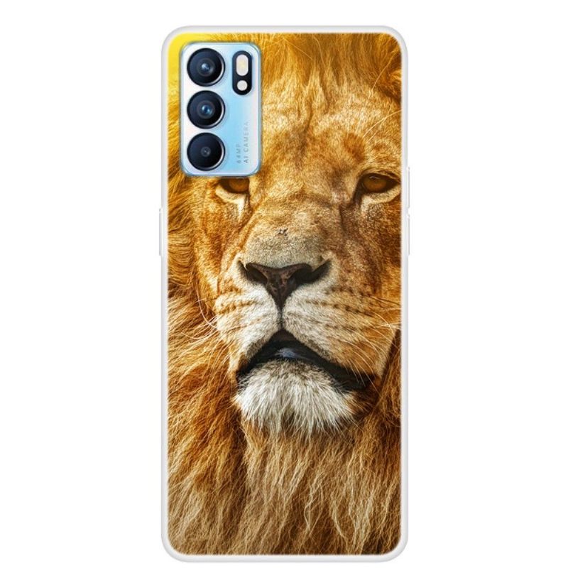 Telefoonhoesje voor Oppo Reno 6 5G Gouden Leeuw