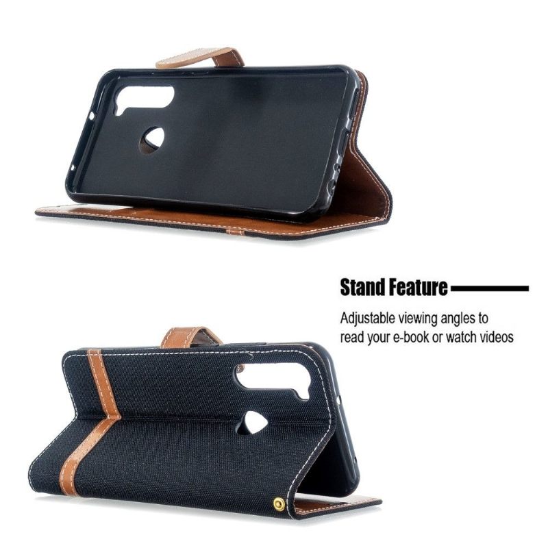 Cover voor Xiaomi Redmi Note 8T Anti-fall Folio-hoesje Stoffen Bekleding Folio