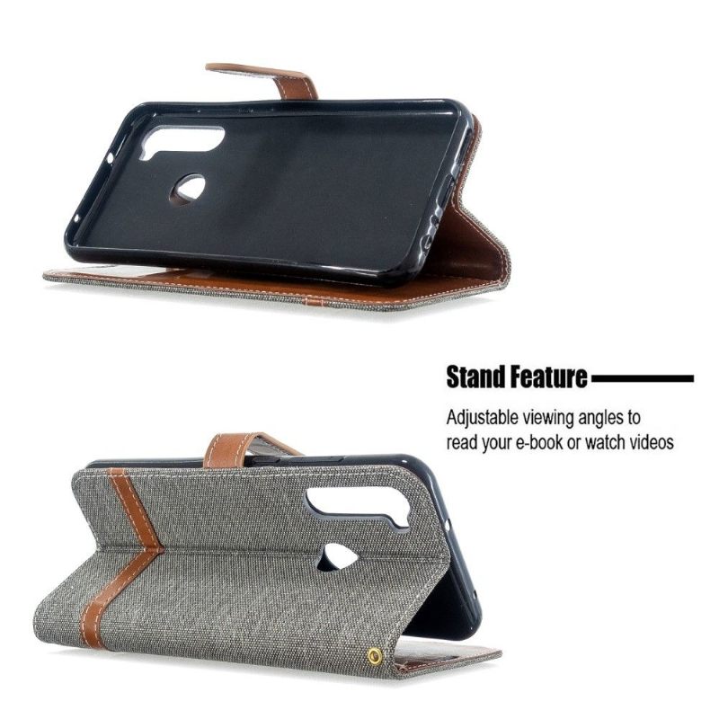 Cover voor Xiaomi Redmi Note 8T Anti-fall Folio-hoesje Stoffen Bekleding Folio