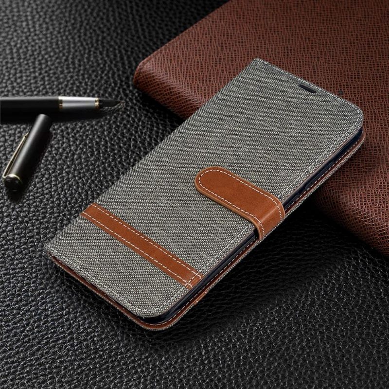 Cover voor Xiaomi Redmi Note 8T Anti-fall Folio-hoesje Stoffen Bekleding Folio