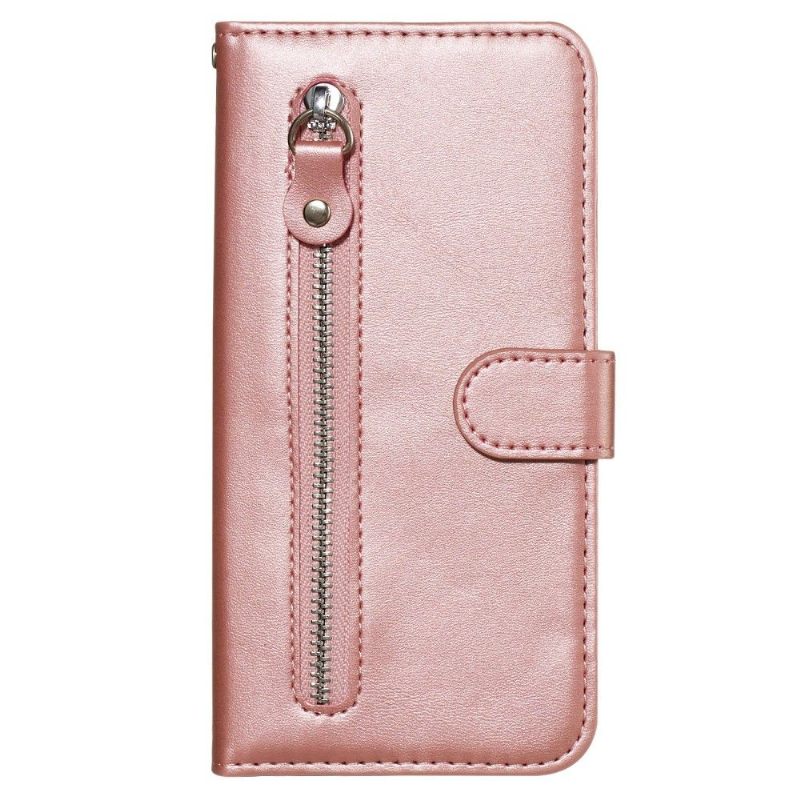 Folio-hoesje voor Xiaomi Redmi Note 8T Ritsvak Ledereffect - Rose Goud