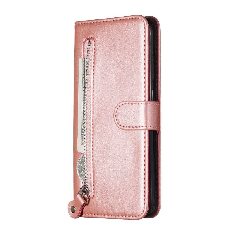 Folio-hoesje voor Xiaomi Redmi Note 8T Ritsvak Ledereffect - Rose Goud