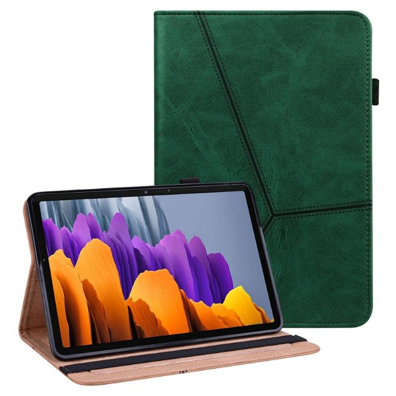 Flip Case voor Samsung Galaxy Tab S7 Lijnen Met Leereffect