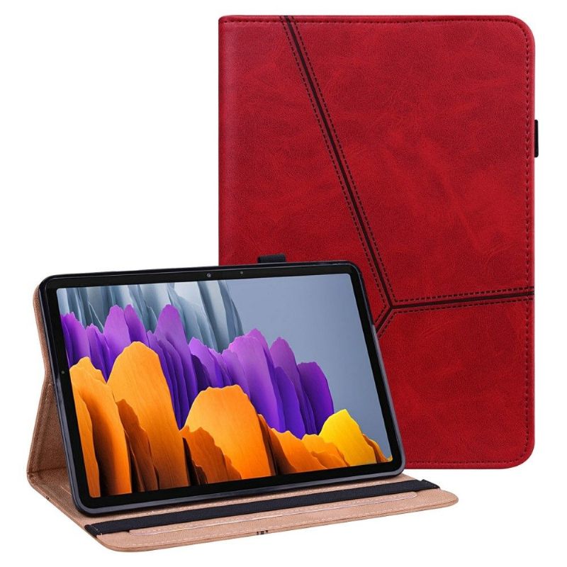 Flip Case voor Samsung Galaxy Tab S7 Lijnen Met Leereffect