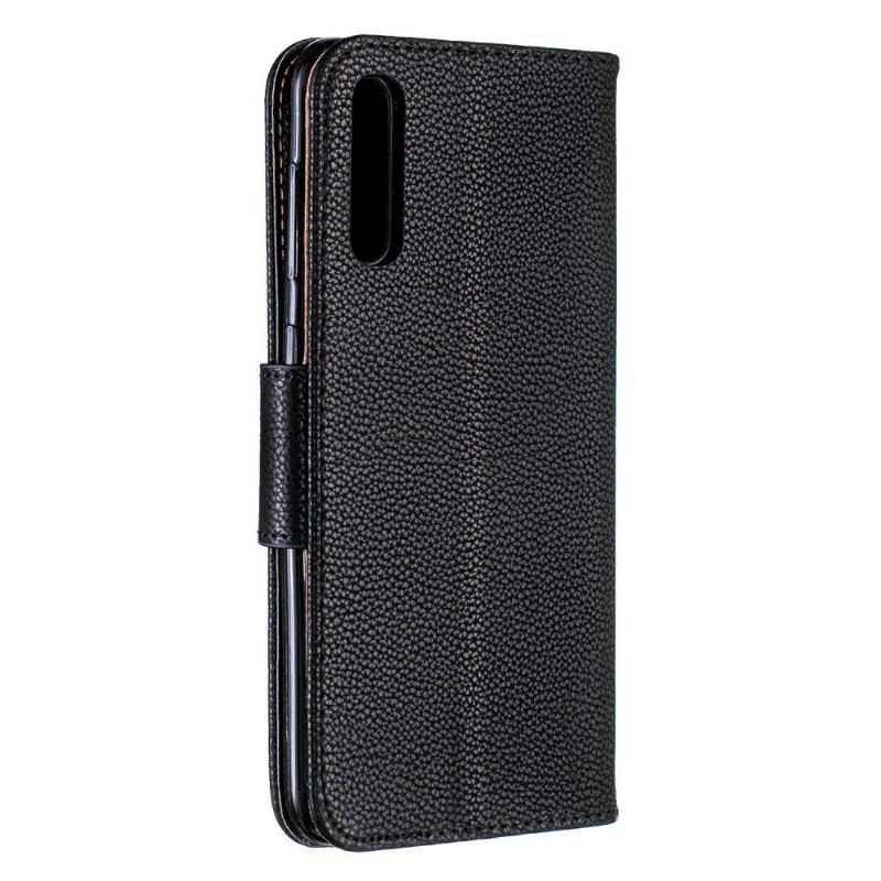 Cover voor Samsung Galaxy A50 Folio-hoesje Met Band Met Generfd Leereffect