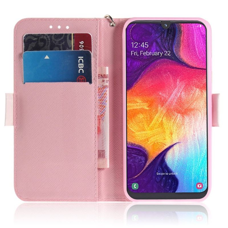 Cover voor Samsung Galaxy A50 Met Ketting Hakpatroon