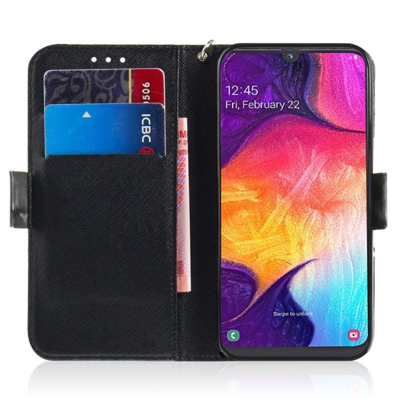 Cover voor Samsung Galaxy A50 Met Ketting Kleurrijke Mandala