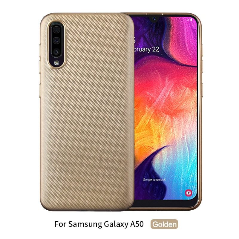 Hoesje voor Samsung Galaxy A50 Anti-fall Koolstofvezelcoating