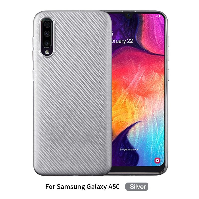 Hoesje voor Samsung Galaxy A50 Anti-fall Koolstofvezelcoating