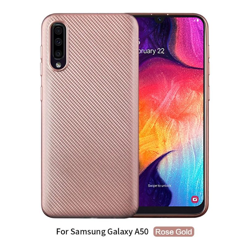 Hoesje voor Samsung Galaxy A50 Anti-fall Koolstofvezelcoating