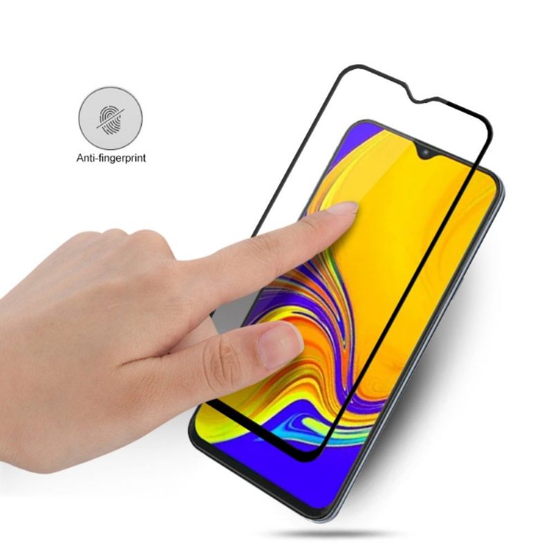 Samsung Galaxy A50 - Schermbeschermer Van Gehard Glas Op Ware Grootte - Zwart