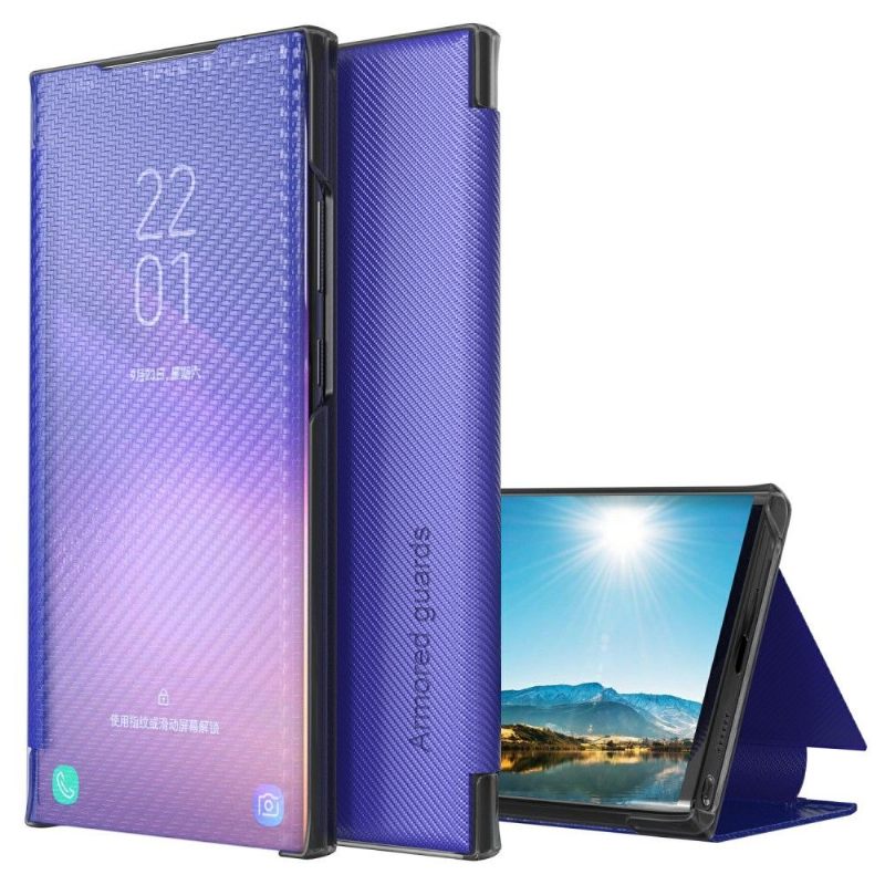 Telefoonhoesje voor Samsung Galaxy A50 Folio-hoesje Koolstofvezel