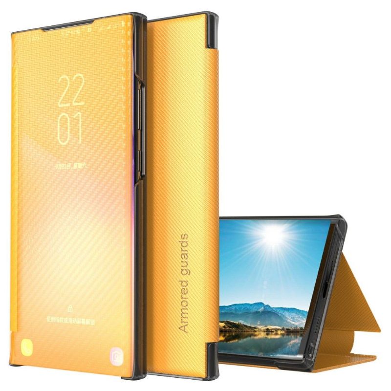 Telefoonhoesje voor Samsung Galaxy A50 Folio-hoesje Koolstofvezel