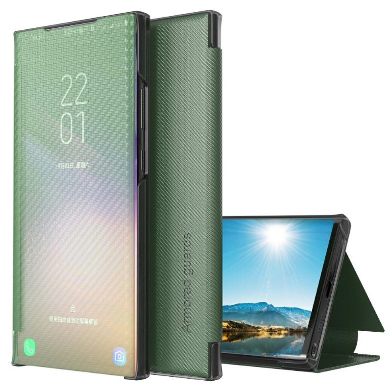 Telefoonhoesje voor Samsung Galaxy A50 Folio-hoesje Koolstofvezel