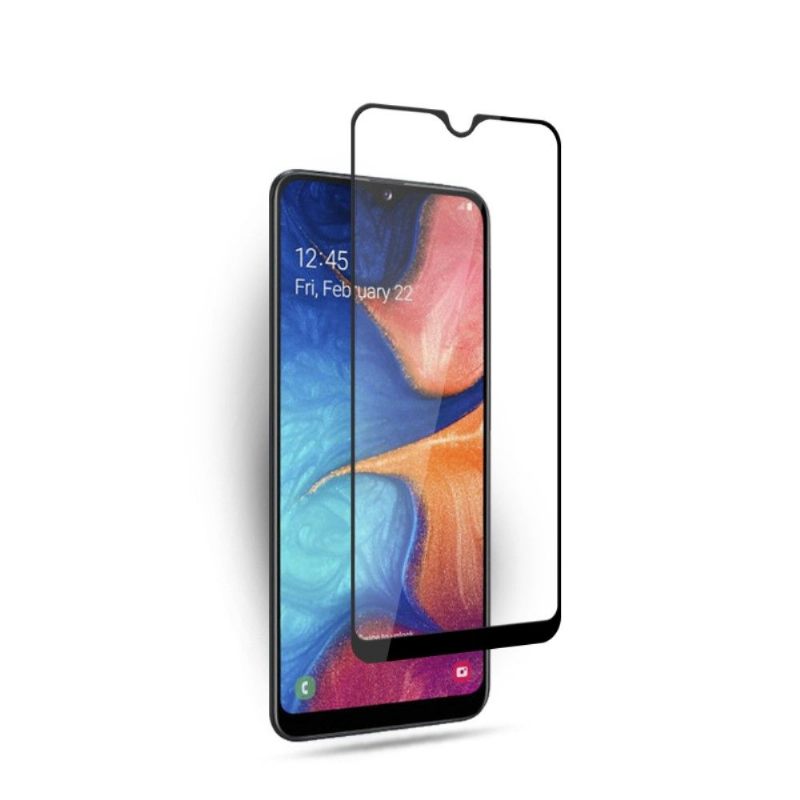 Samsung Galaxy A20E - Schermbeschermer Van Gehard Glas Op Ware Grootte - Zwart