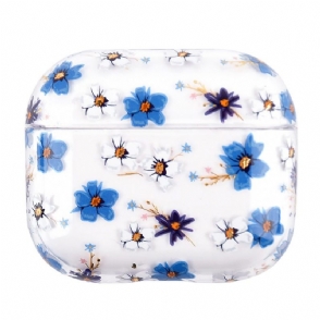 3 Airpods-Hoesje Met Witte En Blauwe Bloemen