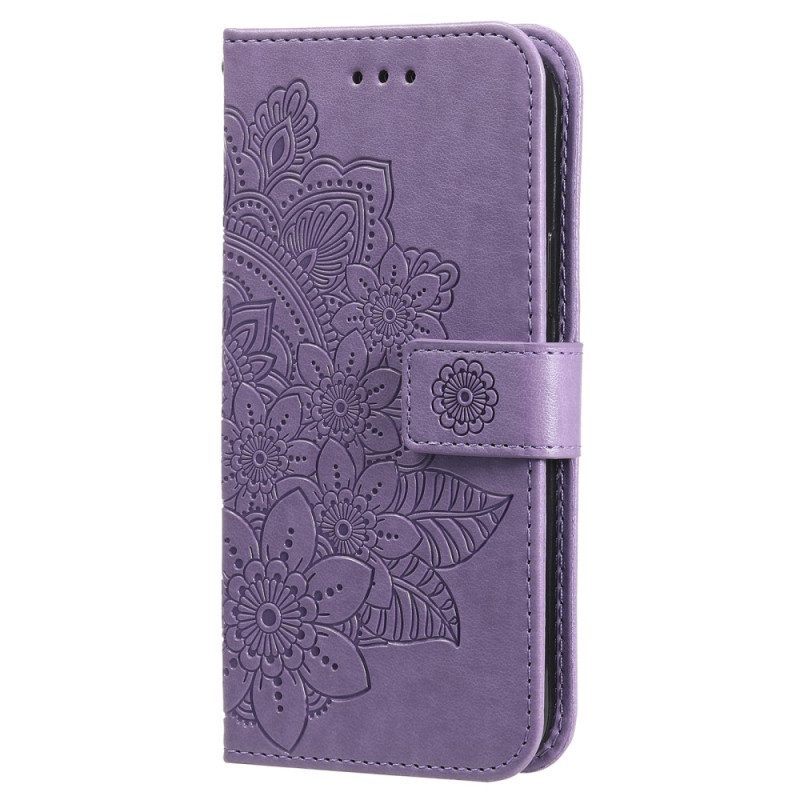 Folio-hoesje voor Xiaomi Redmi Note 12 Pro Plus Met Ketting Riem Bloem Mandala