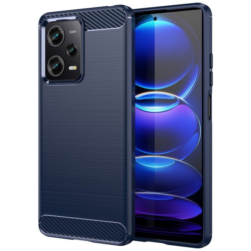 Hoesje voor Poco X5 Pro 5G Geborstelde Koolstofvezel