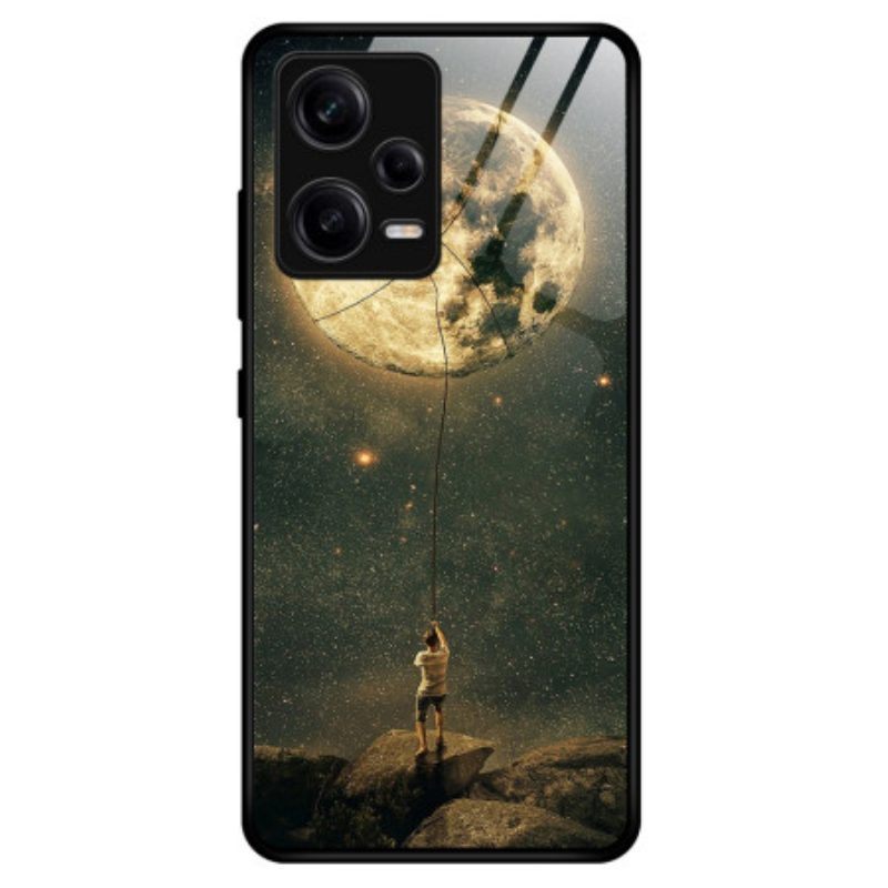 Hoesje voor Poco X5 Pro 5G Moon Man Gehard Glas