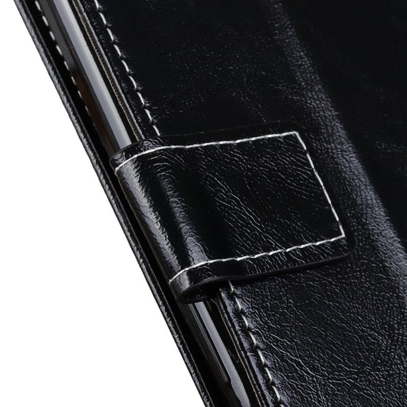 Folio-hoesje voor OnePlus Nord 2T 5G Anti-fall Luxe Stiksels Met Leereffect