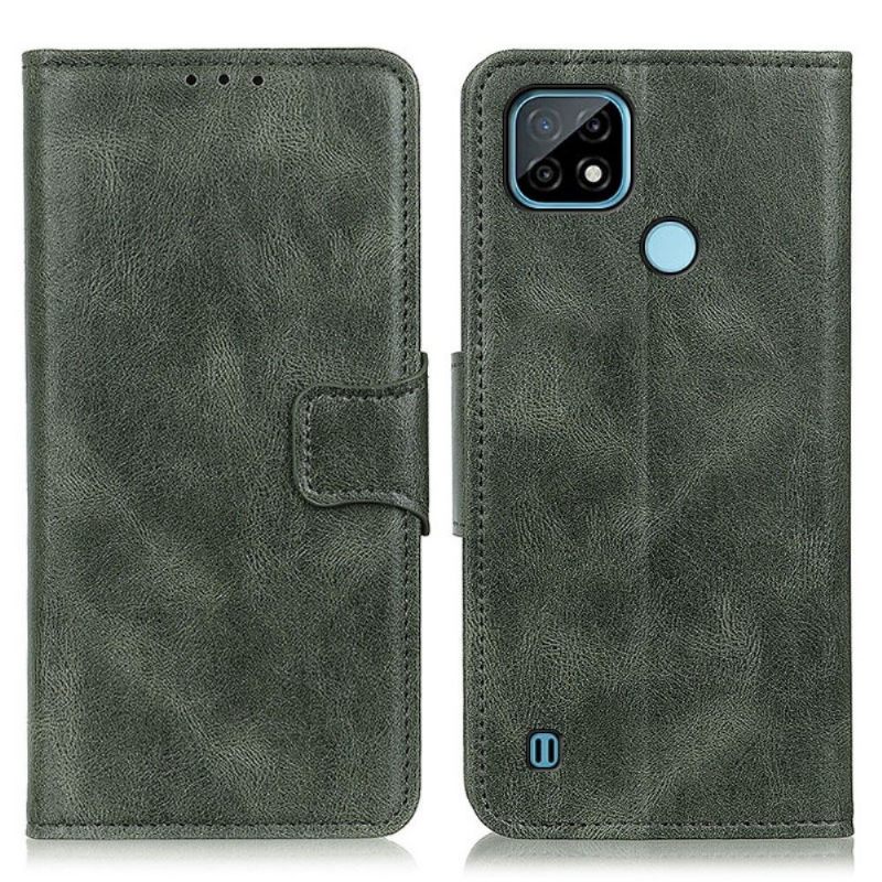 Leren Hoesje voor Realme C21 Bescherming Folio-hoesje Faux Leather Folio Stand Functie