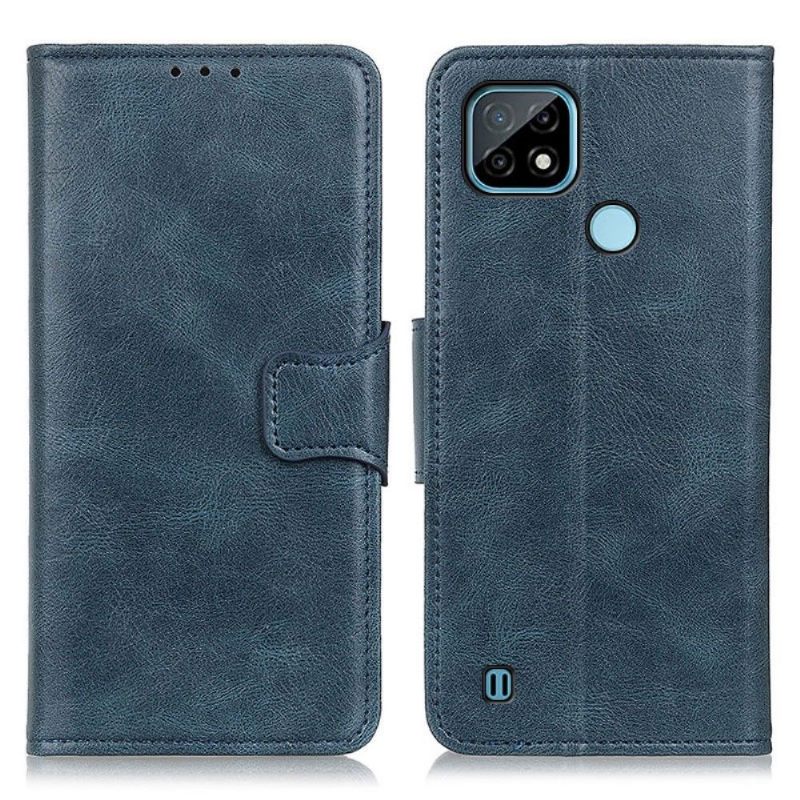 Leren Hoesje voor Realme C21 Bescherming Folio-hoesje Faux Leather Folio Stand Functie