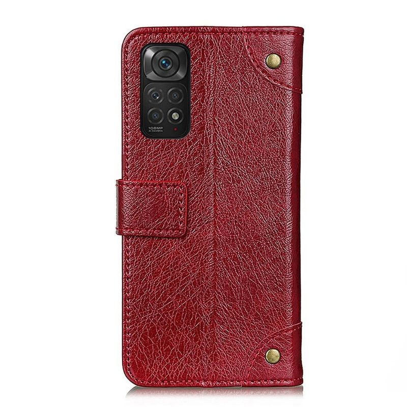 Cover voor Xiaomi Redmi Note 11 / Note 11S Anti-fall Simon Kunstleer Klinknagels