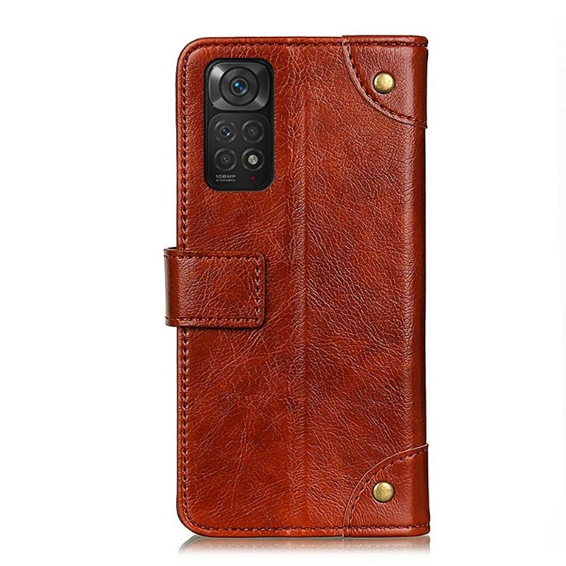 Cover voor Xiaomi Redmi Note 11 / Note 11S Anti-fall Simon Kunstleer Klinknagels