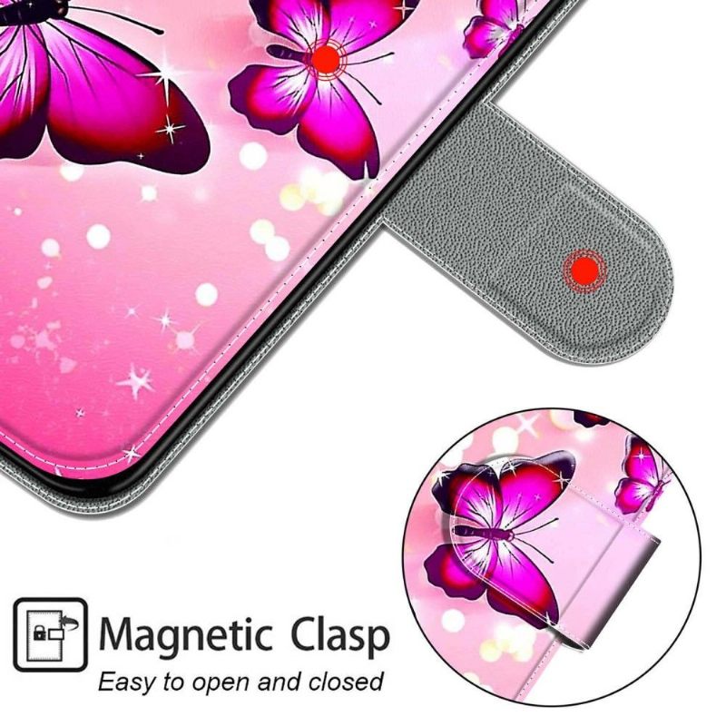 Flip Case voor Xiaomi Redmi Note 11 / Note 11S Roze Vlinders