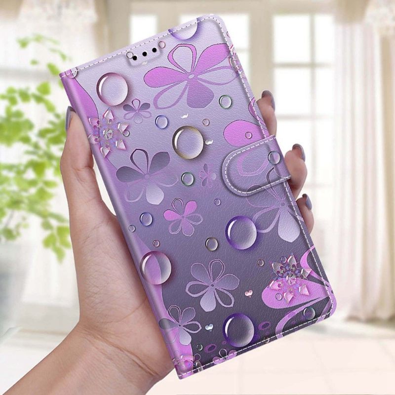 Flip Case voor Xiaomi Redmi Note 11 / Note 11S Violette Bloemen Illustratie