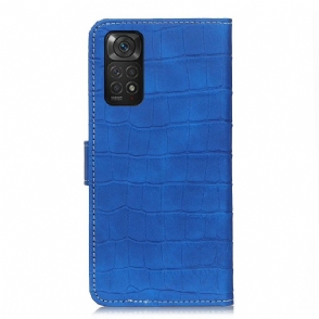 Folio-hoesje voor Xiaomi Redmi Note 11 / Note 11S Anti-fall Stiksels Met Krokodillenlook