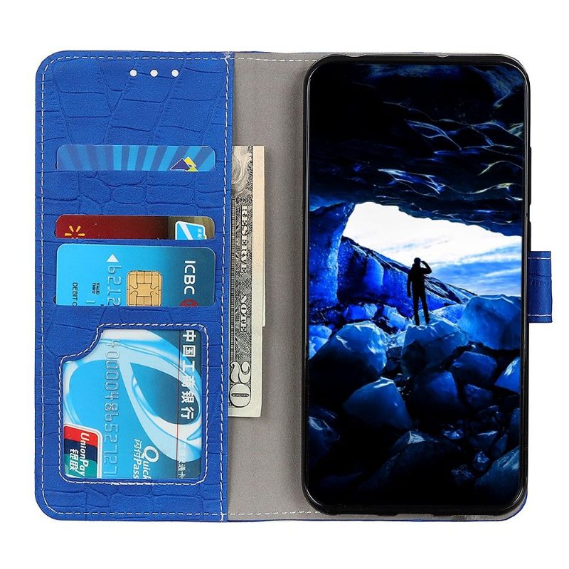 Folio-hoesje voor Xiaomi Redmi Note 11 / Note 11S Anti-fall Stiksels Met Krokodillenlook