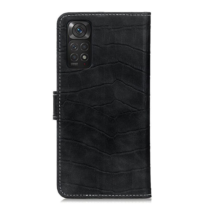 Folio-hoesje voor Xiaomi Redmi Note 11 / Note 11S Anti-fall Stiksels Met Krokodillenlook