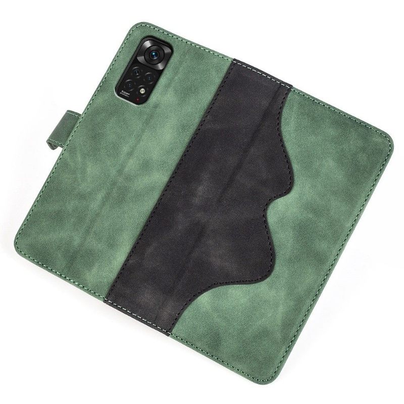 Folio-hoesje voor Xiaomi Redmi Note 11 / Note 11S Anti-fall Tweekleurige Foliostandaard