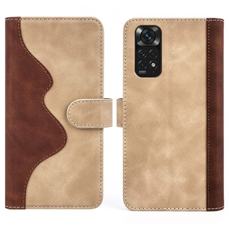 Folio-hoesje voor Xiaomi Redmi Note 11 / Note 11S Anti-fall Tweekleurige Foliostandaard