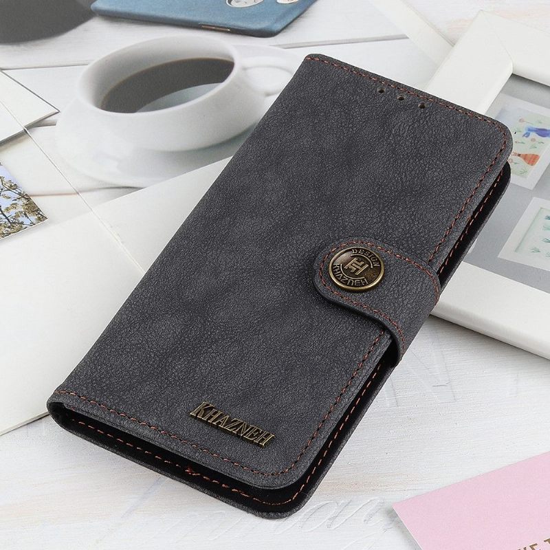 Folio-hoesje voor Xiaomi Redmi Note 11 / Note 11S Khazneh Retro Leereffect