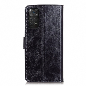 Folio-hoesje voor Xiaomi Redmi Note 11 / Note 11S Luxe Stiksels Met Leereffect