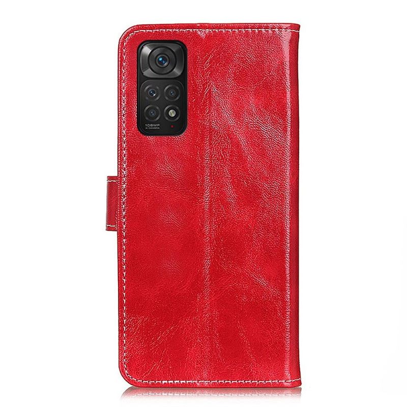 Folio-hoesje voor Xiaomi Redmi Note 11 / Note 11S Luxe Stiksels Met Leereffect