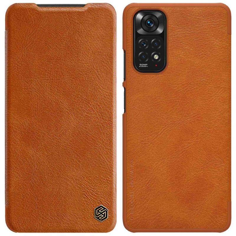 Folio-hoesje voor Xiaomi Redmi Note 11 / Note 11S Qin-serie Leereffect