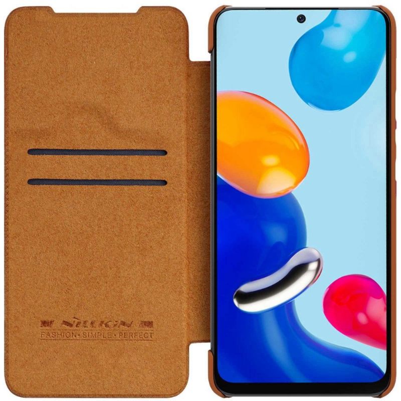 Folio-hoesje voor Xiaomi Redmi Note 11 / Note 11S Qin-serie Leereffect