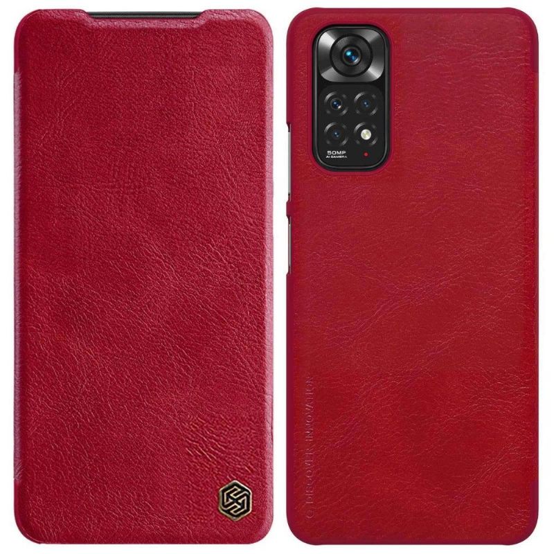 Folio-hoesje voor Xiaomi Redmi Note 11 / Note 11S Qin-serie Leereffect