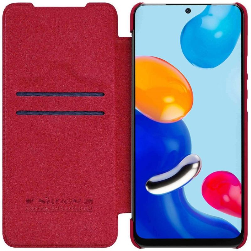 Folio-hoesje voor Xiaomi Redmi Note 11 / Note 11S Qin-serie Leereffect